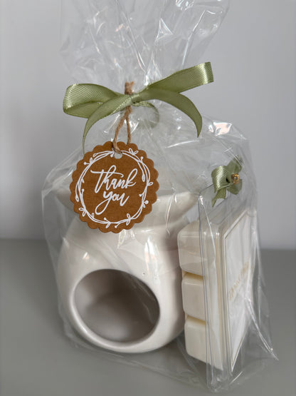 Wax Melt Burner & Mediterranean Garden Wax Melt Gift Set
