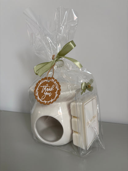 Wax Melt Burner & Mediterranean Garden Wax Melt Gift Set