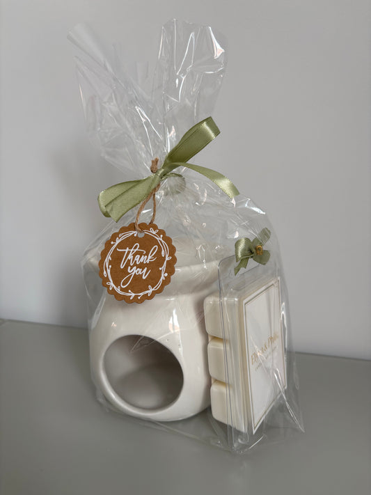Wax Melt Burner & Mediterranean Garden Wax Melt Gift Set